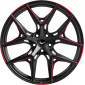10.5x21 ET38 - LK5/114.3 ML73.1 Barracuda Razzer mattblack red PureSports gefräst