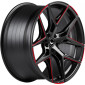 10.5x21 ET38 - LK5/114.3 ML73.1 Barracuda Razzer mattblack red PureSports gefräst