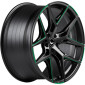 10.5x21 ET38 - LK5/114.3 ML73.1 Barracuda Razzer mattblack green PureSports gefräst