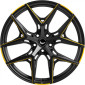 10.5x21 ET38 - LK5/114.3 ML73.1 Barracuda Razzer mattblack yellowgold PureSports gefräst