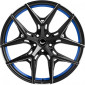 9.5x21 ET35 - LK5/112 ML73.1 Barracuda Razzer mattblack undertcut trimline blau PureSports gefräst