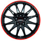 7x16 ET38 - LK4/100 ML68 Ronal R54 jetblack-red rim