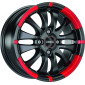7x16 ET35 - LK5/112 ML76 Ronal R59 jetblack matt-red rim