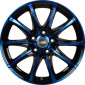 8x18 ET30 - LK5/120 ML72.6 DBV Tropez schwarz glänzend blau eloxiert