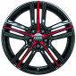 7x17 ET35 - LK4/98 ML58.1 Ronal R57 jetblack-red spoke