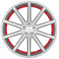 9x21 ET40 - LK5/114.3 ML73.1 Corspeed Deville silver-brushed-surface / Undercut Color Trim rot