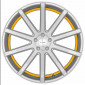 10.5x20 ET25 - LK5/112 ML73.1 Corspeed Deville silver-brushed-surface / Undercut Color Trim gelb - DS15