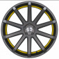 8.5x19 ET35 - LK5/112 ML73.1 Corspeed Deville gunmetal / Undercut Color Trim gelb - DS10