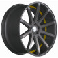 9x20 ET25 - LK5/112 ML73.1 Corspeed Deville gunmetal / Undercut Color Trim gelb - DS15