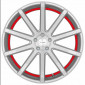 8.5x19 ET40 - LK5/112 ML73.1 Corspeed Deville silver-brushed-surface / Undercut Color Trim rot - DS5
