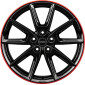 8x18 ET40 - LK5/112 ML66.6 Borbet LX18 black glossy rim red