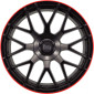8.5x19 ET30 - LK5/100 ML66.6 MAM GT1 matt black lip red