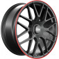 8.5x19 ET30 - LK5/100 ML66.6 MAM GT1 matt black lip red
