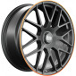 9.5x19 ET30 - LK5/112 ML66.6 MAM GT1 matt black lip orange