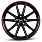 8.5x20 ET45 - LK5/112 ML57.1 Borbet LX black glossy rim red