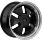 9x20 ET40 - LK5/112 ML66.6 Axxion Y1 schwarz glänzend lackiert mit hochglanzpoliertem Felgenbett