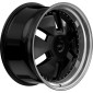 9x20 ET40 - LK5/112 ML66.6 Axxion Y1 schwarz glänzend lackiert mit hochglanzpoliertem Felgenbett
