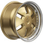 11x20 ET32 - LK5/112 ML66.6 Axxion Y1 gold glänzend lackiert mit hochglanzpoliertem Felgenbett